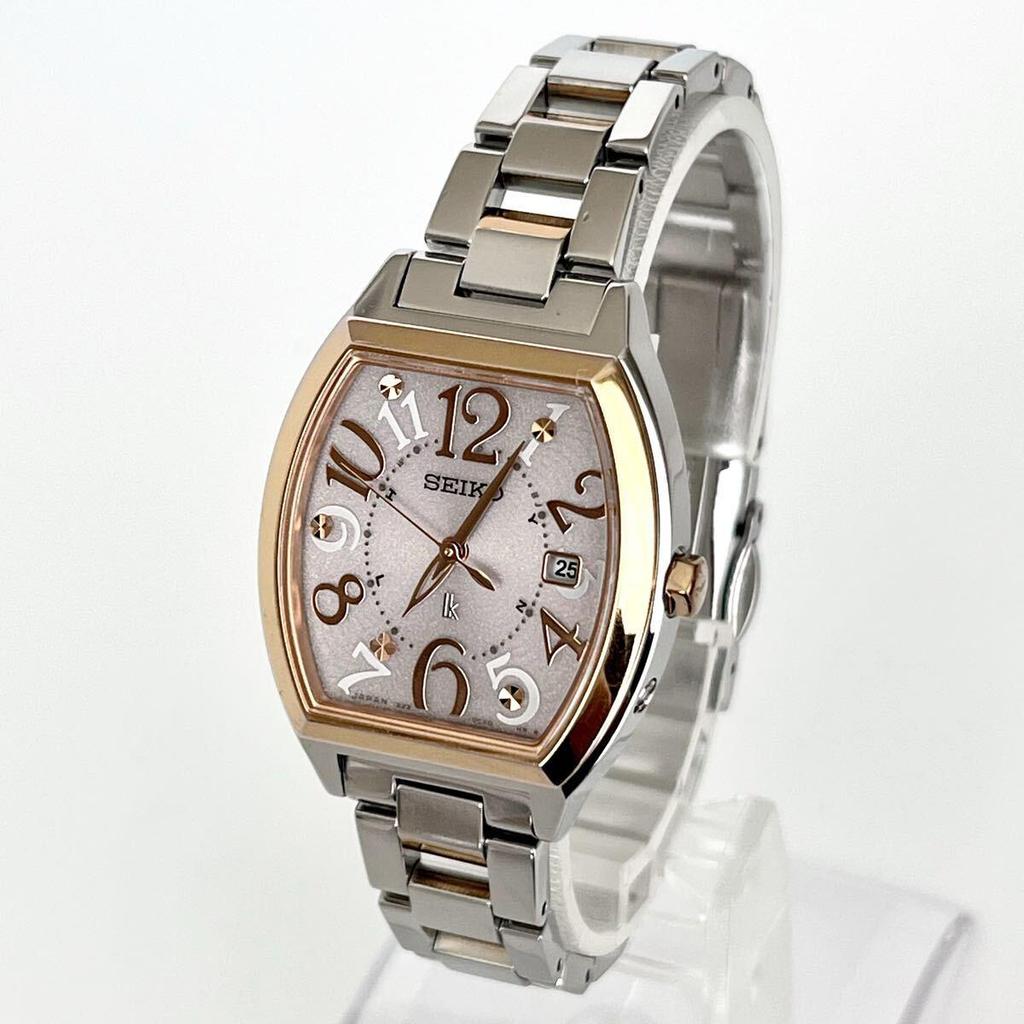 Used [In operation] Polished SEIKO LUKIA women's watch radio solar good condition pink silver dial gold s2382