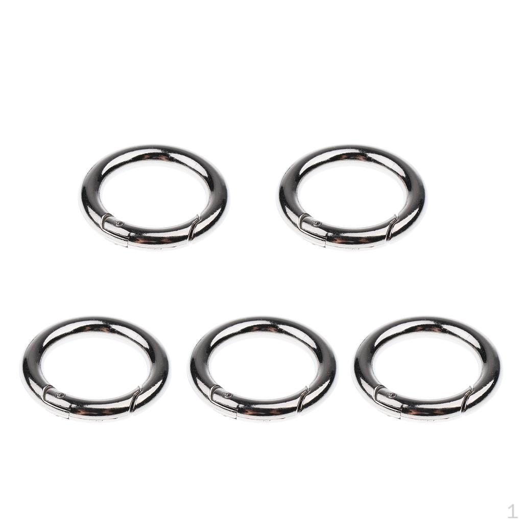 5pcs Round Key Chain Carabiner Buckle Hook Camping Backpack Clips 25mm
