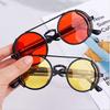 1 peça óculos de sol redondos punk steampunk unissex fashion combinando óculos de sol steampunk óculos de sol ciclismo protetor solar uv400 óculos de sol