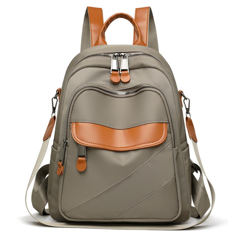 

Fashion Nylon Backpack for Women – Lightweight & Water-Resistant Design with PU Accents and Multi-Pocket Storage, Ideal for Daily Use сірий