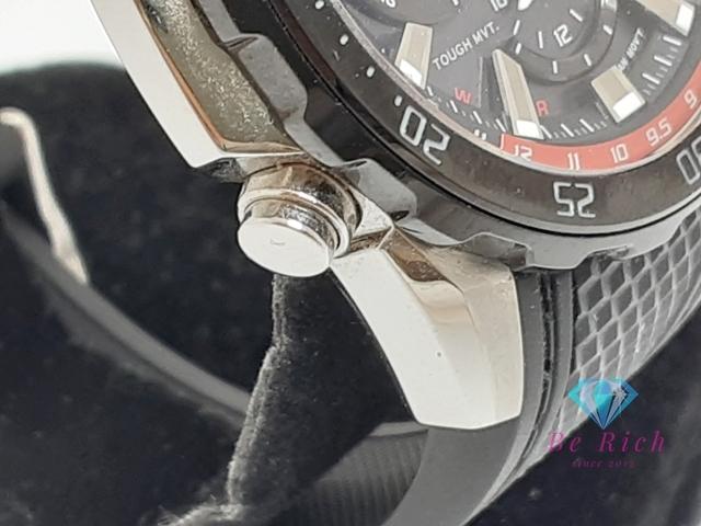 Casio EDIFICE Солнечные часы Черная нержавеющая сталь Смола Резиновый браслет Аналоговые Кварцевые ht6319 Радиоуправляемые Мужские EQW-T670
