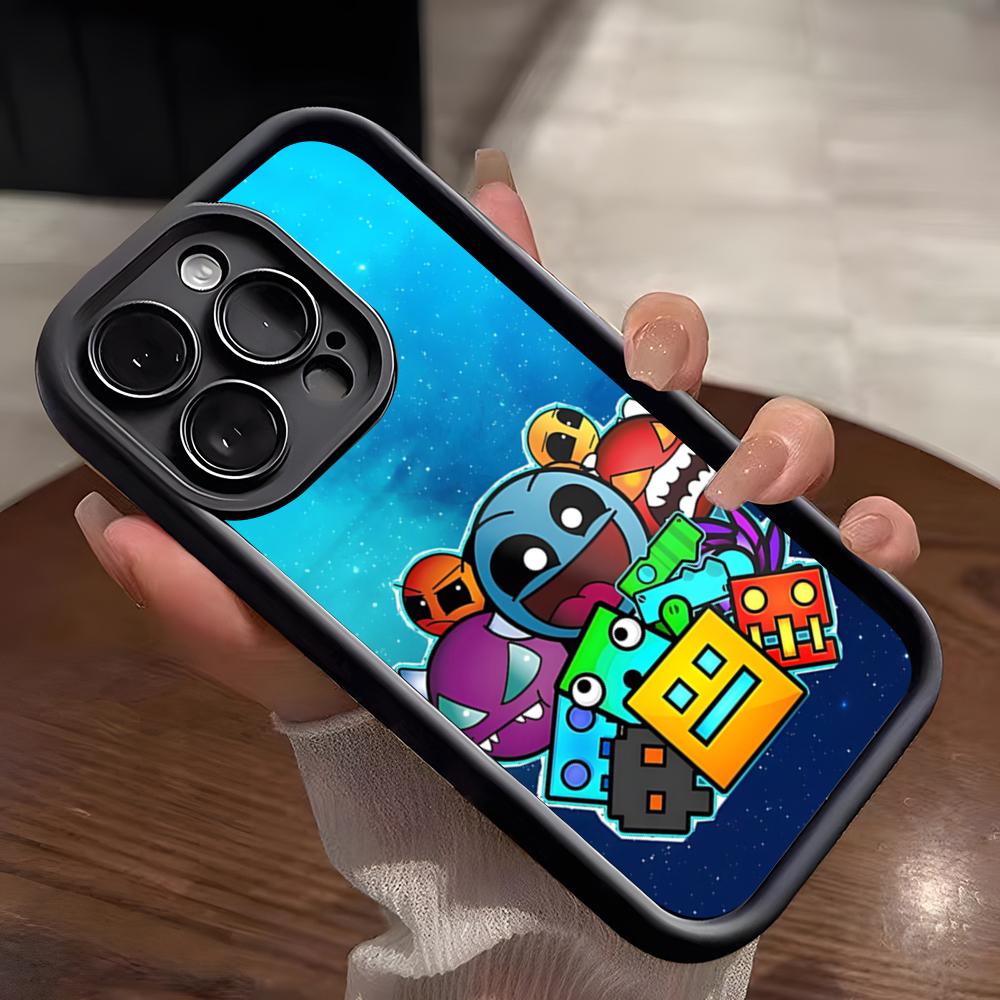G-Geometry Dash Game Phone Case For IPhone 17 Pro Max 15 Pro 16 14 Plus 12 13 Mini 11 Pro Shockproof Soft Cover