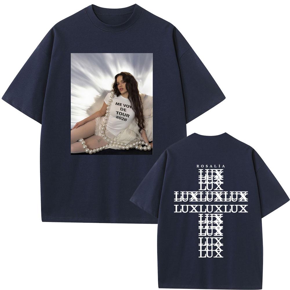 Singer Rosalia Lux Me Vov De Tour 2026 T Shirt Unisex Women Fashion Casual Cotton Short Sleeve Oversized Tshirts Streetwear Unisex