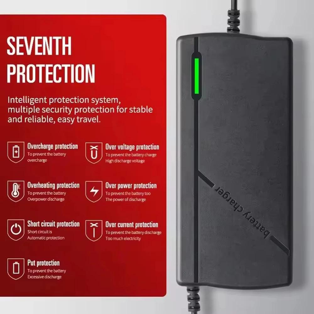 EU Plug 72V 5A Lithium Battery Charger For 20S 84V Li-ion Battery Pack Electric Vehicle Motorcycle Tricycle Smart Charging