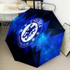 Niebieski Parasol Automatycznie Składany z Logo Chelsea Football Club - 8-żebrowy Parasol Podróżny z Automatycznym Otwieraniem/Zamykaniem i Przenośnymi Prezentami na Święta lub Urodziny