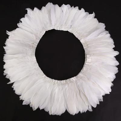 2 Meter/Lot White Goose Feather Trim Fringe Width 15-20cm Natural Geese Feathers Ribbon for Party Dress Sewing Decoration Craft