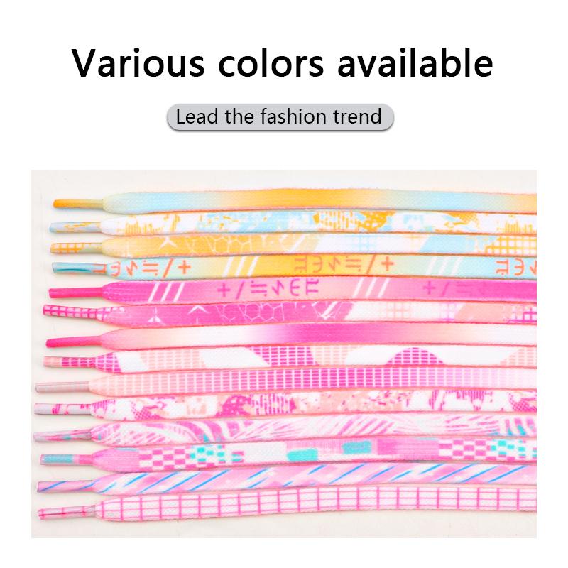 Lacci piatti per sneakers Tie-dye arcobaleno Lacci per scarpe personalizzati Lacci per scarpe da ginnastica Lacci per scarpe sportive Scarpe in tela AF1 Lacci per scarpe