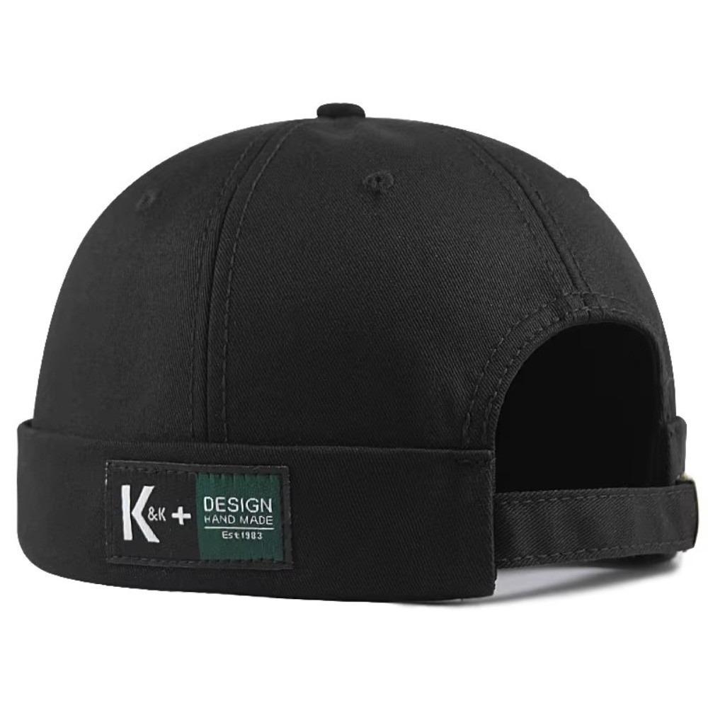 Hip Hop Big Head Hat Without Visor Retro Dome Hat New Docker Brimless Hats for Men Women XL(Above 60cm) чёрный