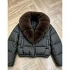 Womens Short Puffer Coat 2026 Winter Warm Oversized Cotton-Padded Jacket With Detachable Faux Fur Collar