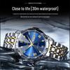 Swiss Luxury Men's Waterproof Luminous Quartz Watch with Solid Band