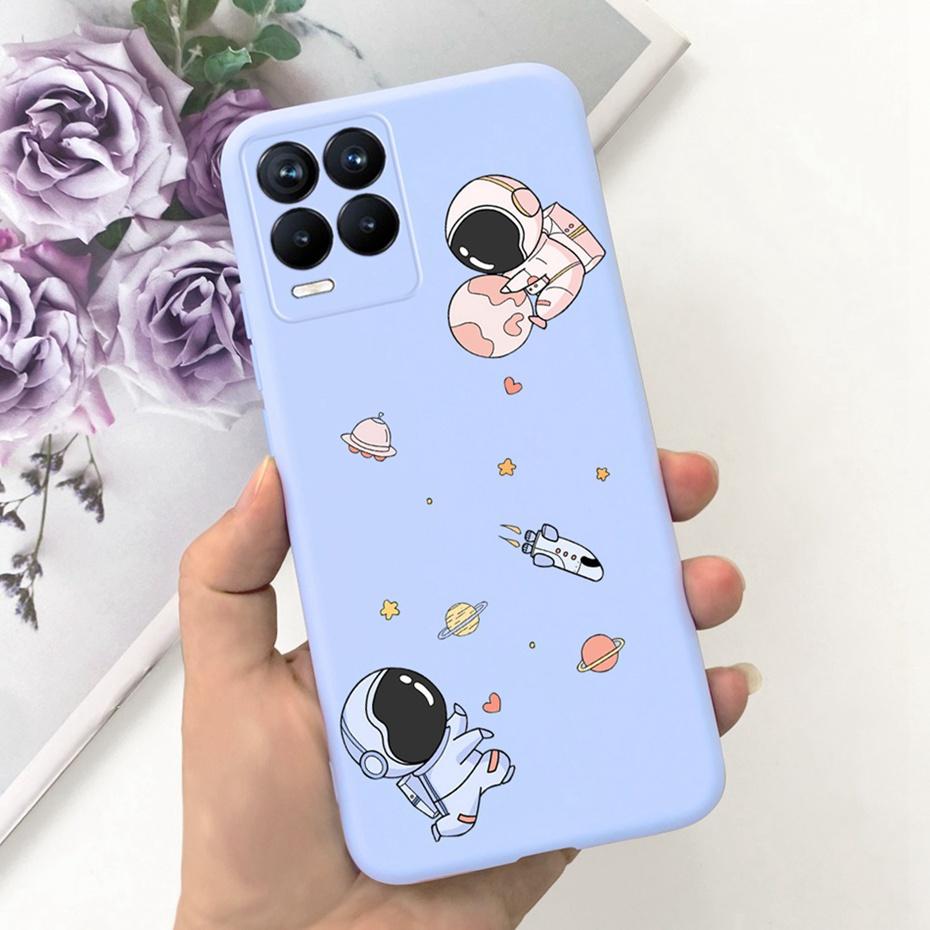 Capa Para Realme 8 Pro / Realme 8 4G Desenho Animado Fofo Cor Doce Silicone Macio Capa Para Realme8 8Pro RMX3085 RMX3081 Capas de Telefone