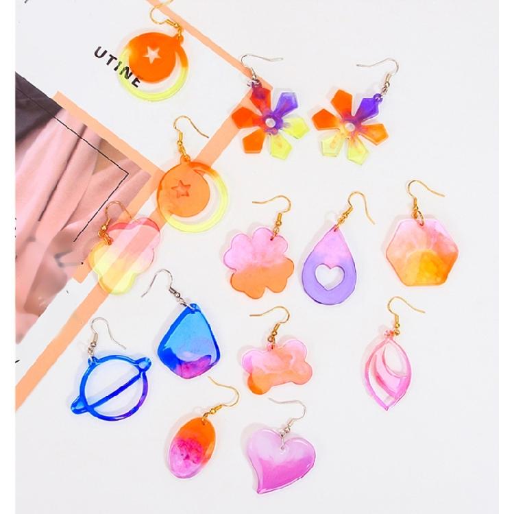 Geometric Earring Mold DIY Necklace Pendant Flower Crystal Epoxy Resin Molds
