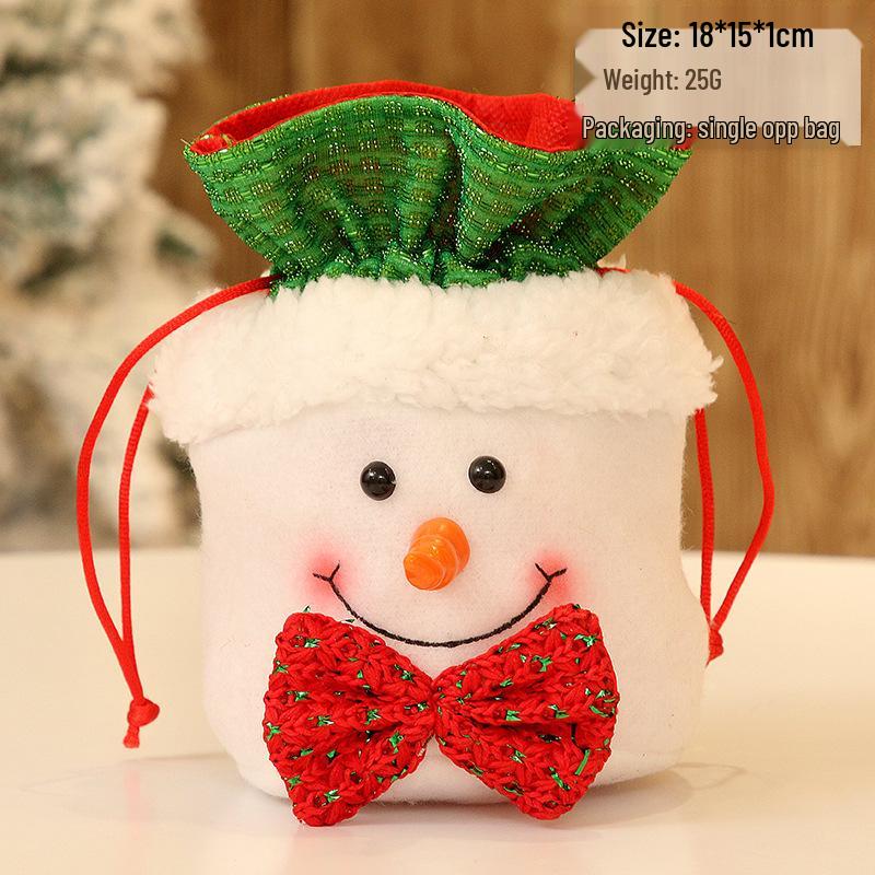 

Christmas Apple Gift Bag with Cartoon Doll - Perfect for Candy, Kindergarten Gifts, and Holiday Decorations
