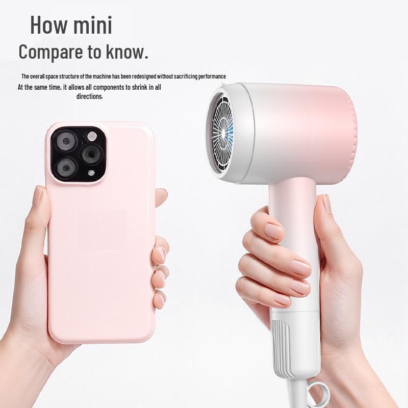 Compact Blue Light Hair Dryer for Dorms - Portable & Quick Dry