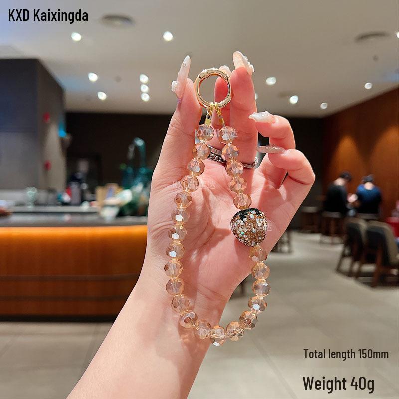 Роскошная цепочка для телефона с клубникой из стразов, хрустальный браслет на запястье, шнурок для защиты от падения и брелок для защиты от потери