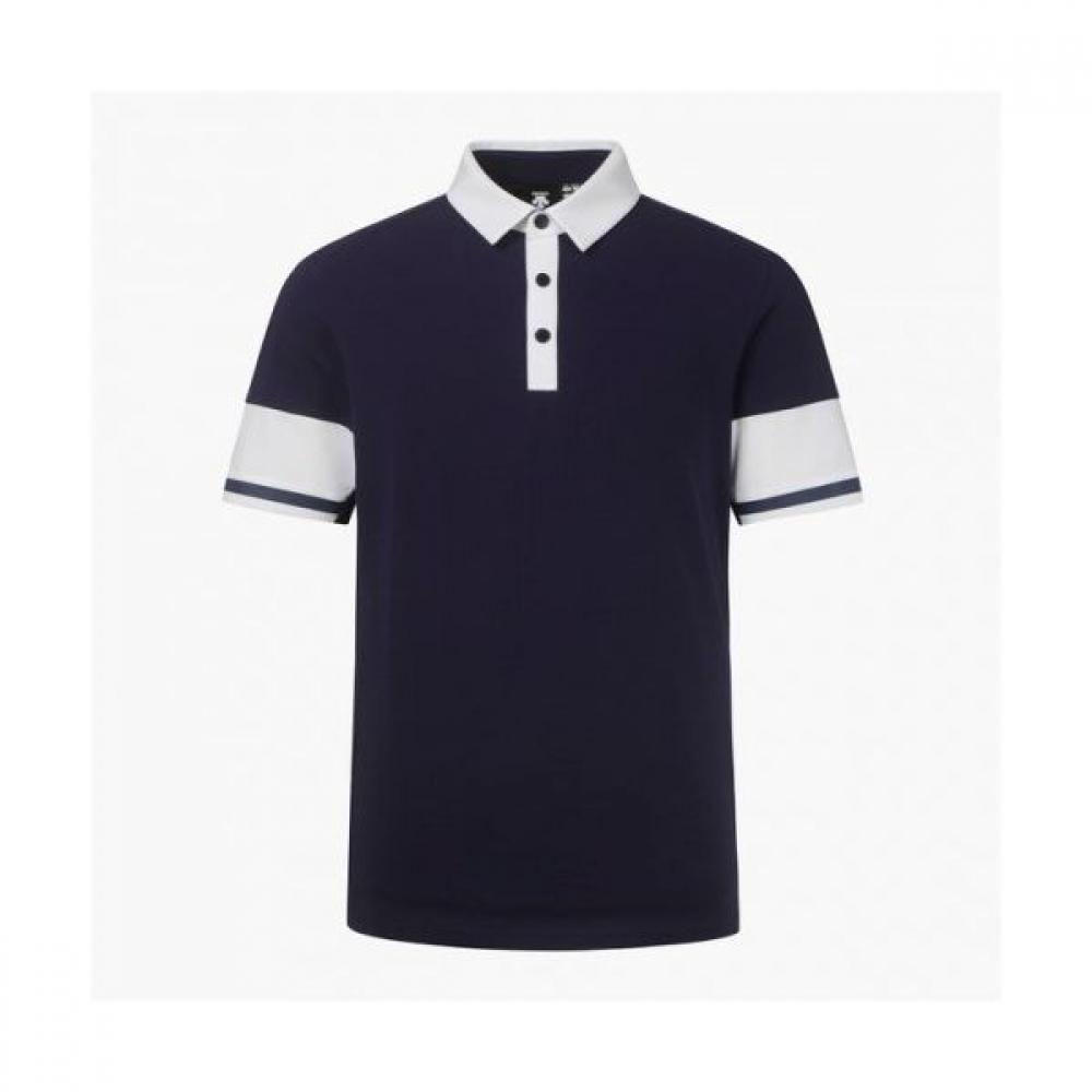 

DeScenTe Golf Мужская футболка с цветным воротником NAVGNavy/110