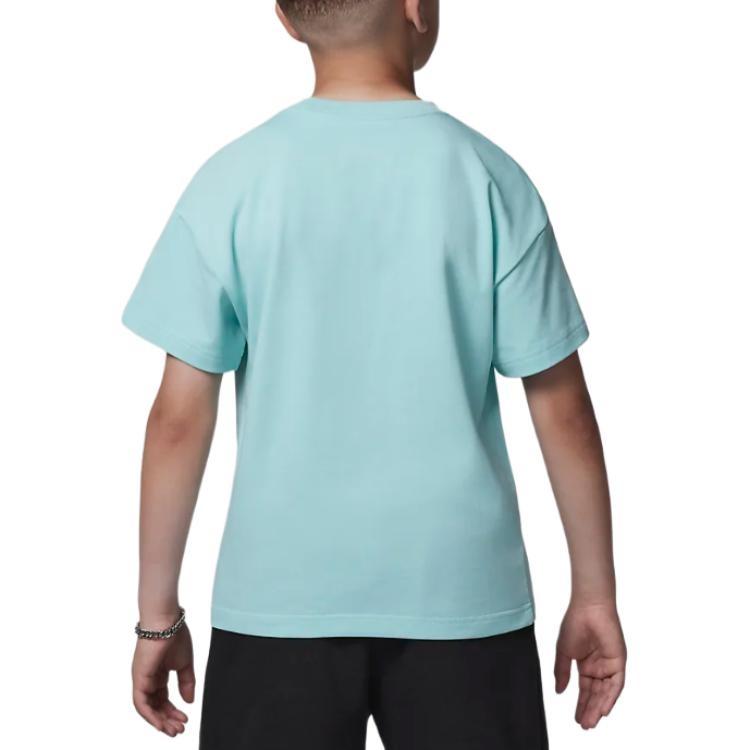 (GS) Air Jordan Ripped Flight T-shirt 'Mint Blue' Kids' HQ7147-382
