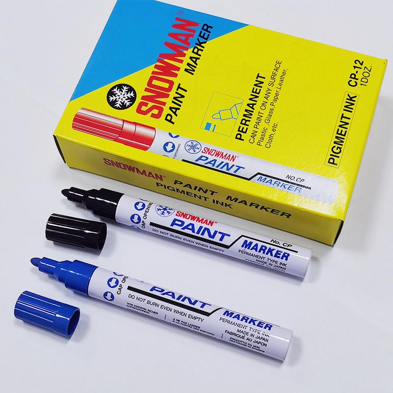 Snowman Industrial Paint Pen - 2mm Metal & Steel Touch-Up Marker from Japan.