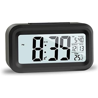 LCD-Digitalwecker, intelligenter digitaler Wecker mit Temperaturdatenwiederholung, Familienbürozimmer-Reisetischuhr