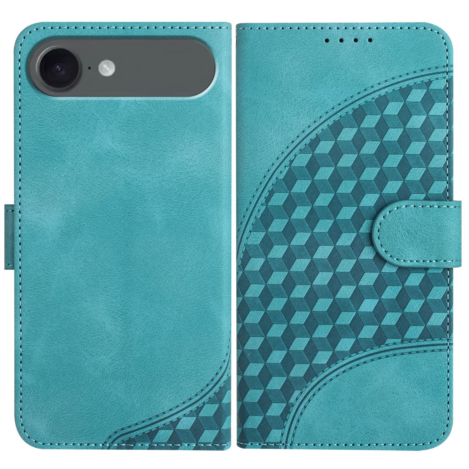 

For iPhone Air Leather Case with Wrist Strap Diamond Imprint Wallet Phone Cover H