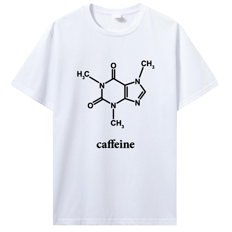Caffeine Molecule T Shirt Chemistry Nerd Tshirt Cotton High Quality Soft Sweat Eu Size Tshirt Basic Camisetas