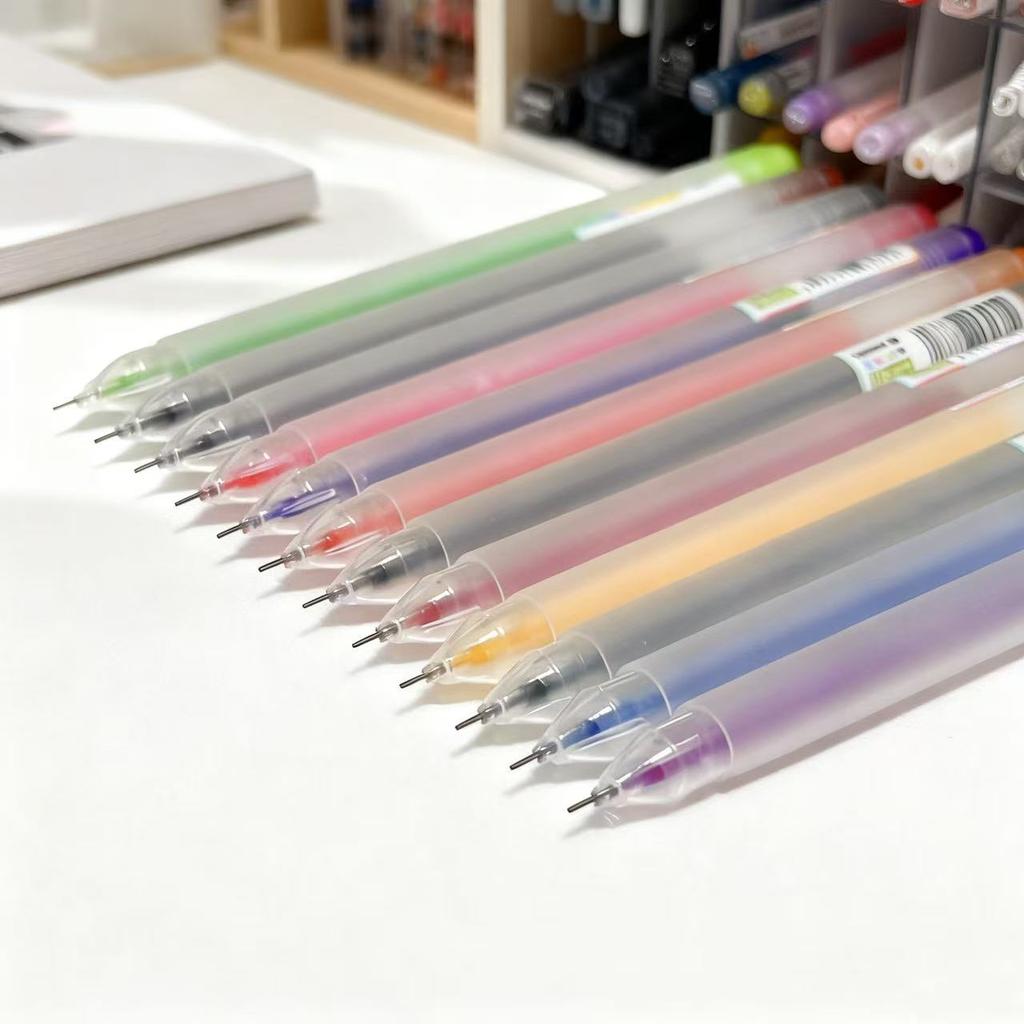 12 Colors Gel Pens for Student Study, Diary, Decor, Crafts, Back To School, Fine Tip
