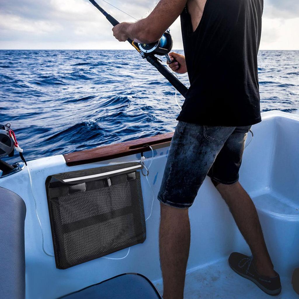 Boat Storage Bag with Lid Mesh Tackle Versatile Pouch Waterproof Lightweight Accessories Holder