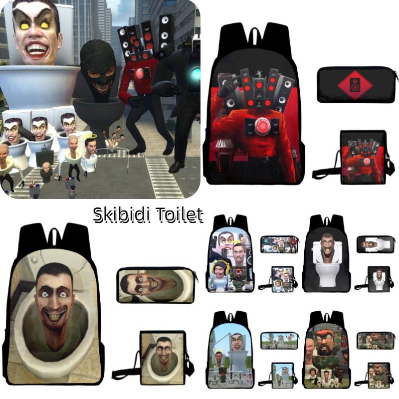 Skibidi Toilet Prank Backpack Set Fun And Versatile, Multiple Colors And Sizes Available, Suitable For All Genders