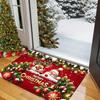 Christmas Doormat Non‑Slip Front Door Rug Washable Indoor Outdoor Xmas Reindeer Bauble Bell Winter Holiday Mat