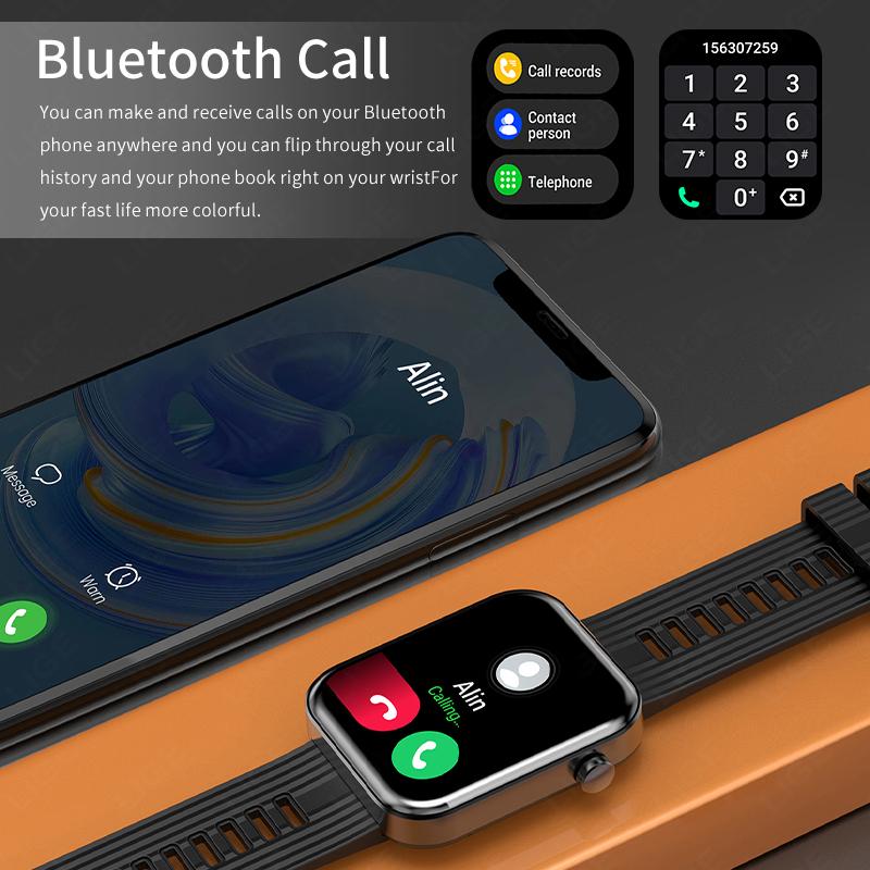 Bluetooth Call Smartwatch For Women Men Health Monitoring Voice Assistant Bracelet Custom Dial Sports Fitness Smart Watch