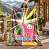 Fall Guys Custom Name Flannel Blanket Personalized Soft Warm Plush Throw Blanket Customized Gift for Family Friends