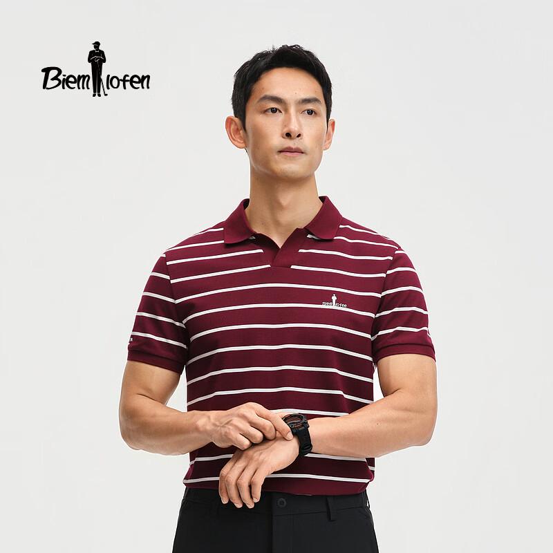Men s Striped Seagull Collar T-Shirt 115/XXL