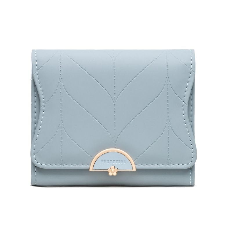 

EMY-li ladies wallet trifold Synthetic leather wallet Fashionable compact cute (blue)