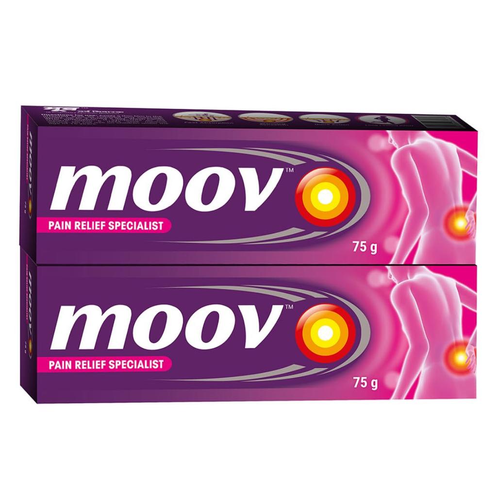 Moov Fast Pain Relief Cream 75g Pack of 2 | Quick Relief for Back, Muscle, Joint & Knee Pain, Sports Injuries