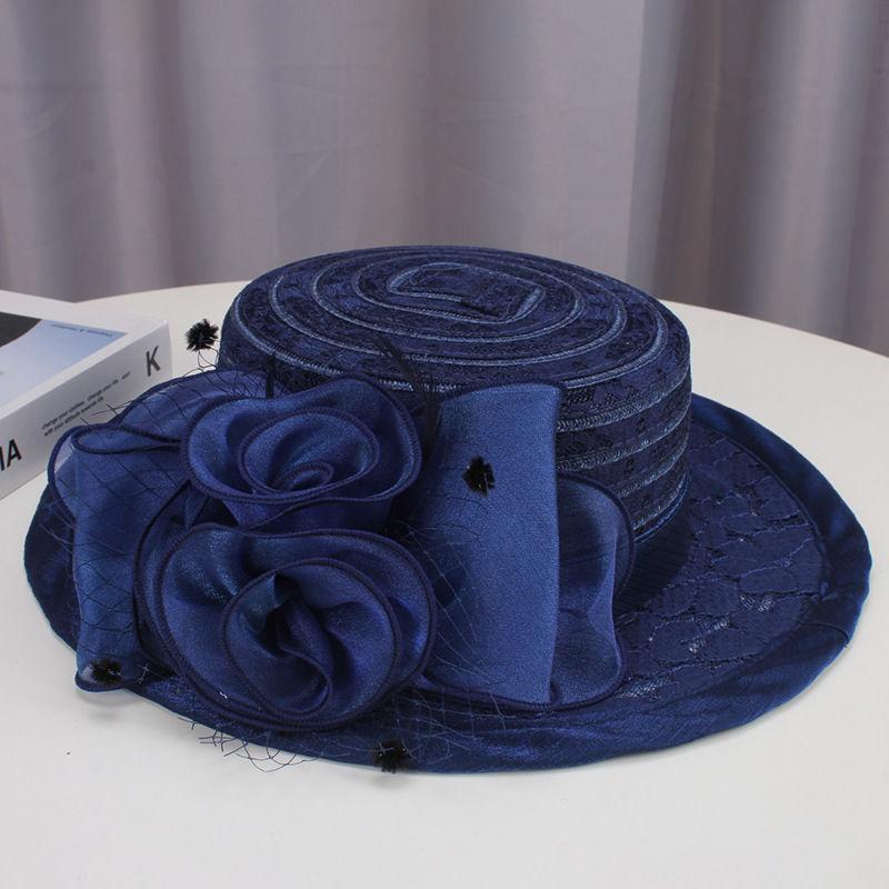 

Шляпа Девушка Лето Ретро Цветочное Кружево Плоская Шляпа Кэжуал Пляжная Универсальная Солнцезащитная Шляпа Цилиндр M（55-58cm）