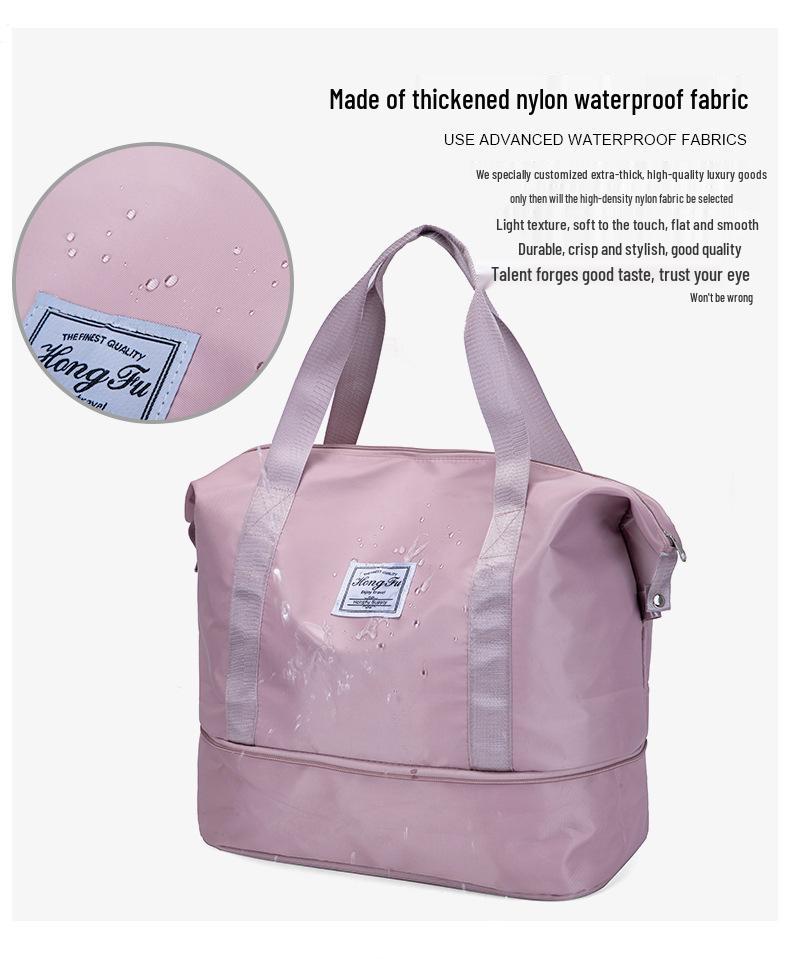 Expandable Large Capacity Travel Bag with Dry/Wet Separation, Portable Handheld Style for Fitness and Luggage Storage