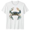 Detailed Blue Crab Watercolor Art TShirt Nature Gift For Him And Her