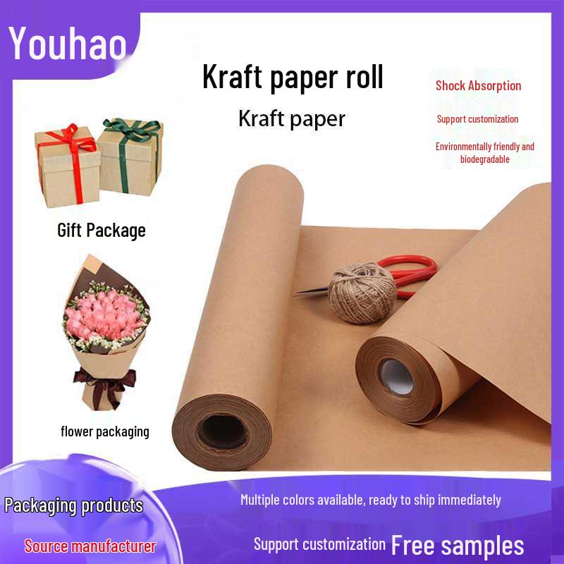 

Рулон крафт-бумаги ручной работы: Расписанная вручную, Граффити, Бумага для заметок и подарочная упаковка, Настенная поделка из крафтовой бумаги Dark brown with tube 30CM*10M