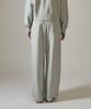 BASIC HOUSE Women'S Double-Sided Two-Pleated Wide Sweatpants Melange Grey Lzpt0211