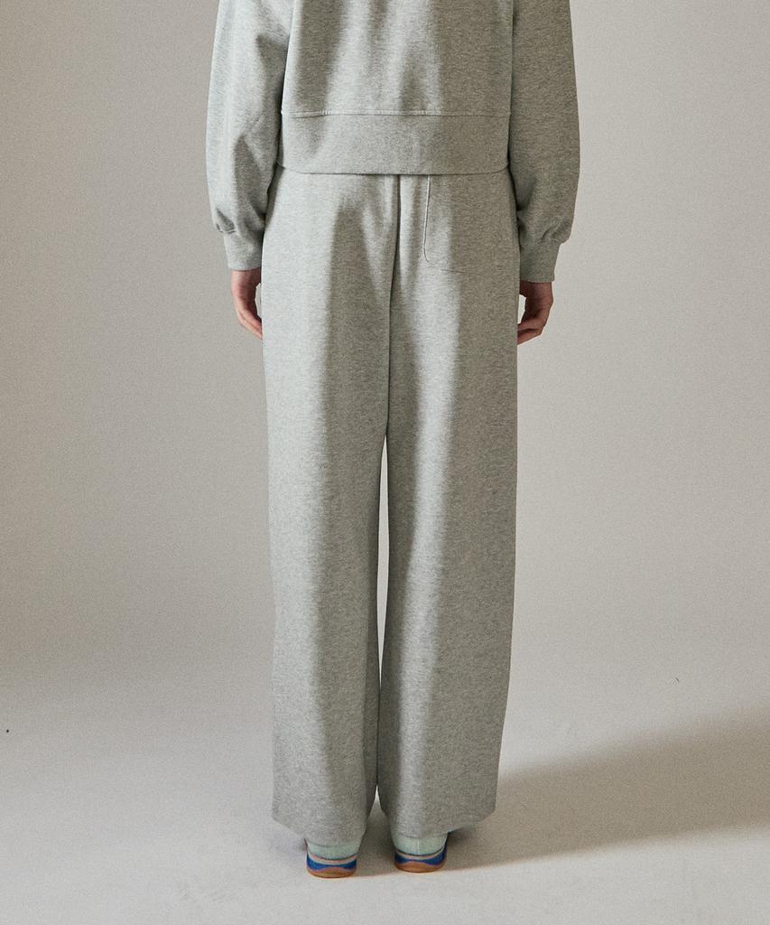 BASIC HOUSE Women'S Double-Sided Two-Pleated Wide Sweatpants Melange Grey Lzpt0211