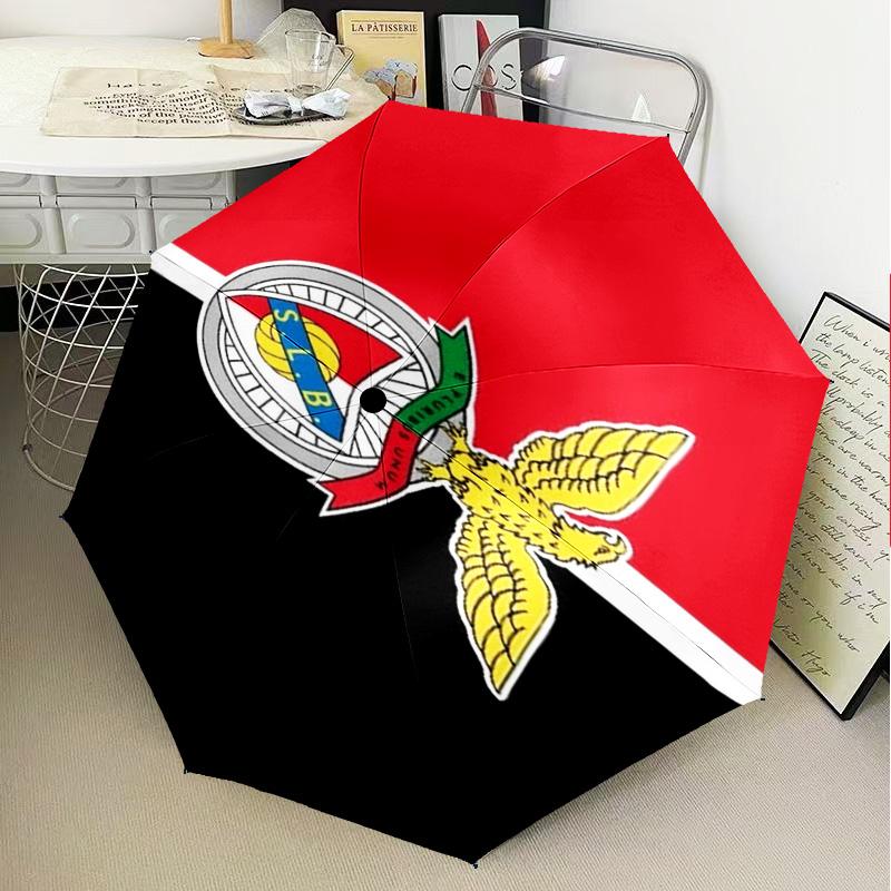 1PC Benfica Football Club Printed Umbrella Folding umbrella, automatic umbrella 8-Frame for Travel, camping Fan gifts Christmas Gifts