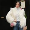 Women Wool Faux Fur Coat Autumn and Winter Mid-length Slim Warm Lamb Long Hair Leisure Jackets