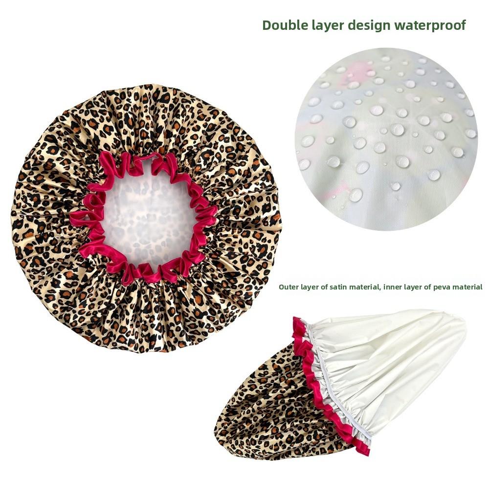 4PCS/SET Waterproof Shower Cap Elastic Hair Care Hat Bath Cap Bathing Hat  Water Activities