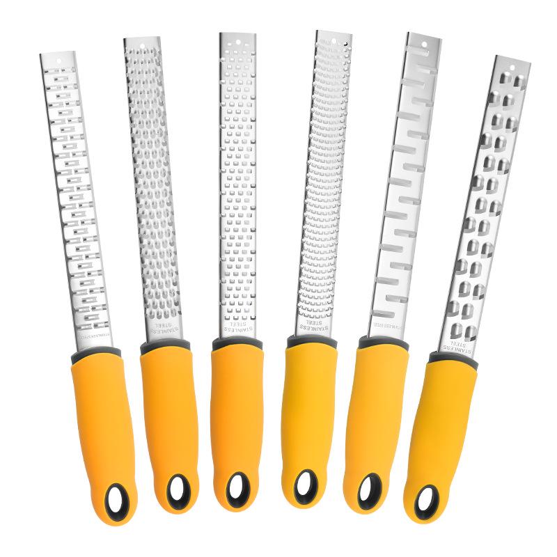 Versatile 304 Stainless Steel Grater with Rubber Handle - Cheese, Potato, Lemon Zester