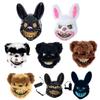 Bloody Plush Animal for Head Mask LED Light Up Mask Scary Halloween Mask Rabbit Bunny Mask Party Cosplay Costume Props