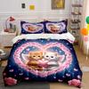 "Angel Cats Heart Bedding Set" Bedding Duvet Cover Set Duvet Cover Pillowcases (1 * Duvet Cover 2 * Pillowcases, Without Duvet Insert)