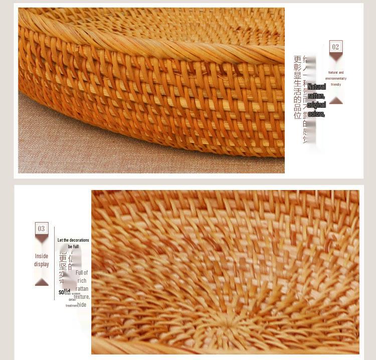 Koszyk na owoce z rattanu w stylu europejskim Stolik kawowy - Nowoczesny wystrój salonu