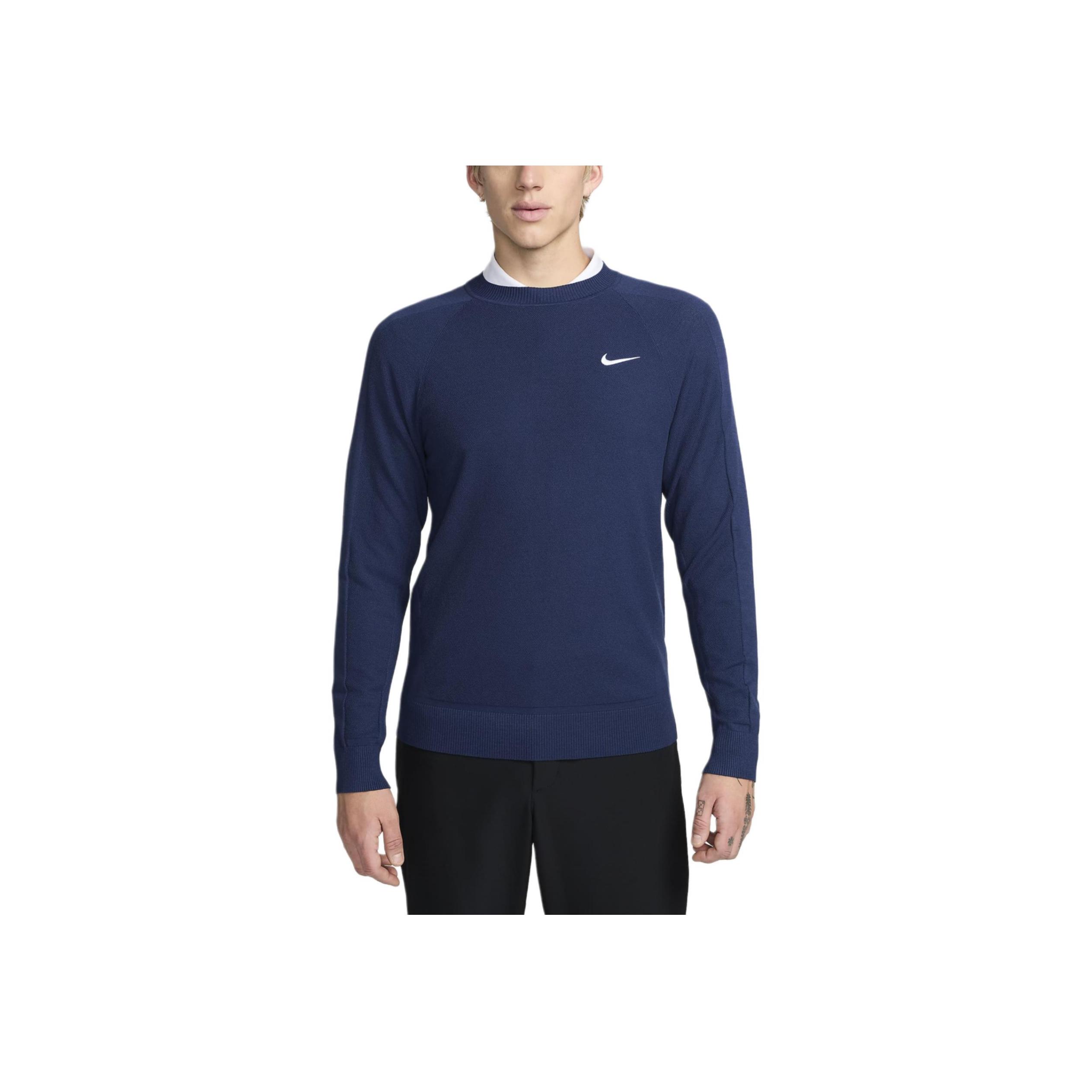 

Nike Tour Solid Pullover Crewneck свитер мужской свитер темно-синий белый FQ8832-410 L