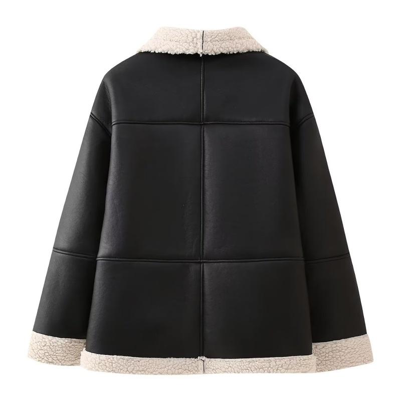 Fall and Winter Large Size Chic Warm Lamb Wool Coat Loose Fur One-piece Coat