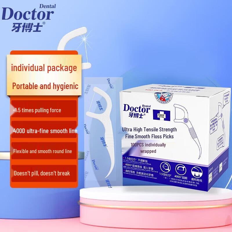 Doctor Tooth Ultra-High Tension Smooth Dental Floss Sticks, 3-Pack